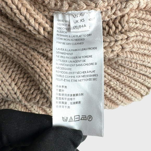 Free People Knit Cropped Taupe Sweater with Ribbed Mock Neck - Picture 8 of 9